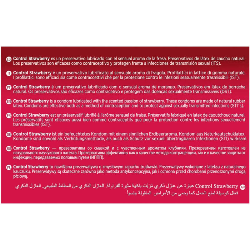 Préservatifs Adapta Fraise Lubrifiés Pack 144 Unités - Control