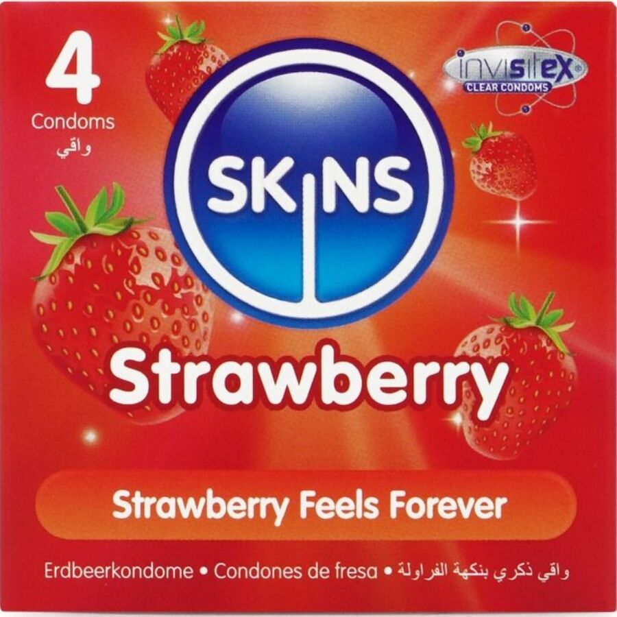 Préservatifs Aromatisés Banane ou Fraise Extra Lubrifiés - Skins