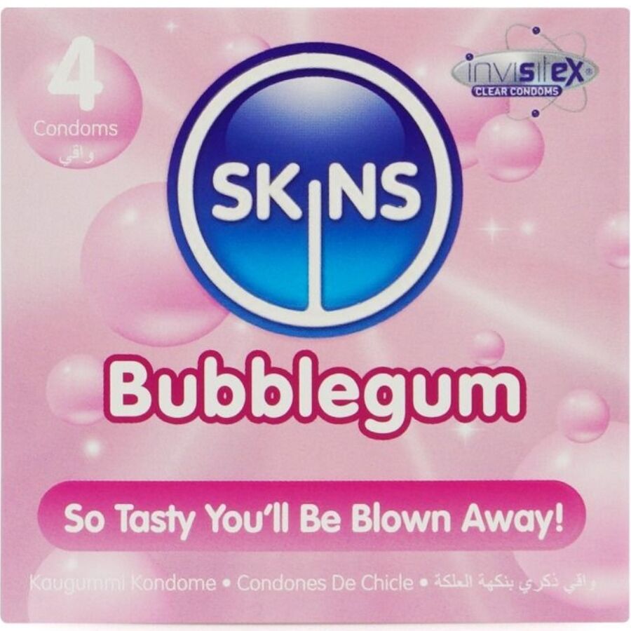 Préservatifs Aromatisés Bubblegum Blow Me Latex Lubrifiés - Skins