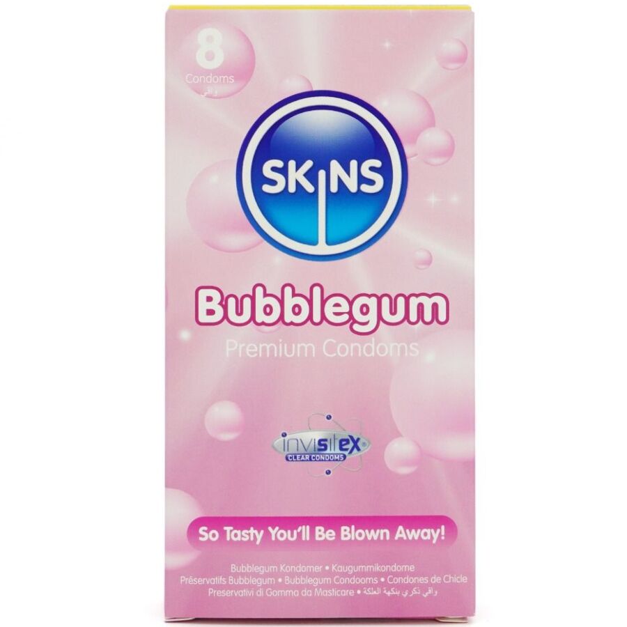 Préservatifs Aromatisés Bubblegum Blow Me Latex Lubrifiés - Skins