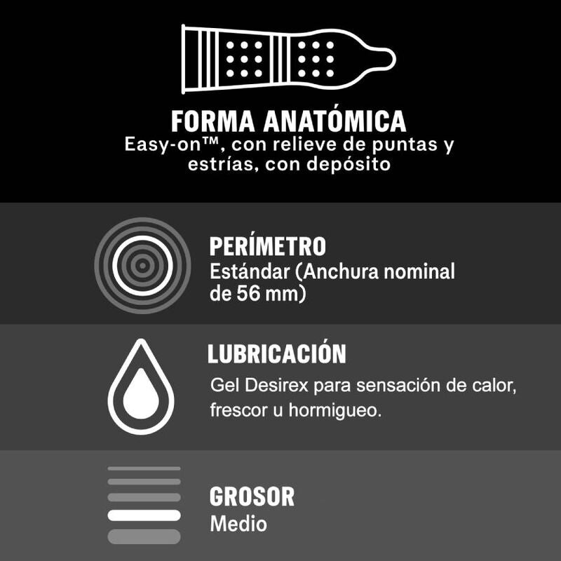 Préservatifs Durex Intense Gel Stimulant Nervurés 12 Unités - Durex