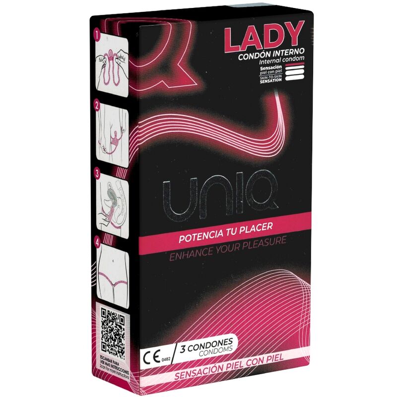 Préservatifs Féminins Lady Condom Sans Latex Porte-Jarretelles 3 Unités - Uniq