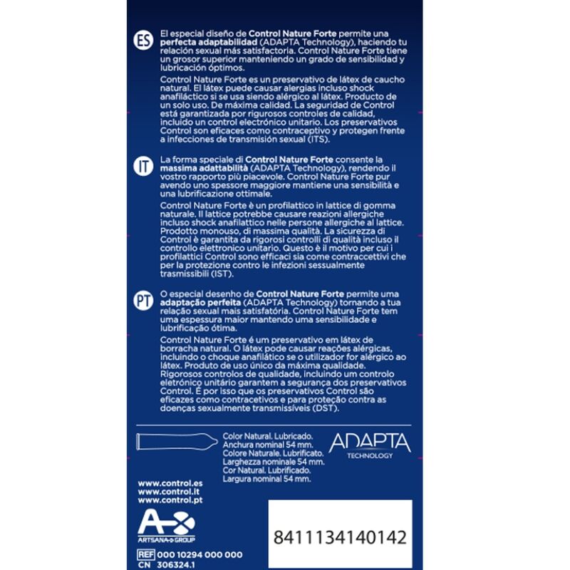 Préservatifs Forte Latex Épaisseur Renforcée Boîte de 12 - Control
