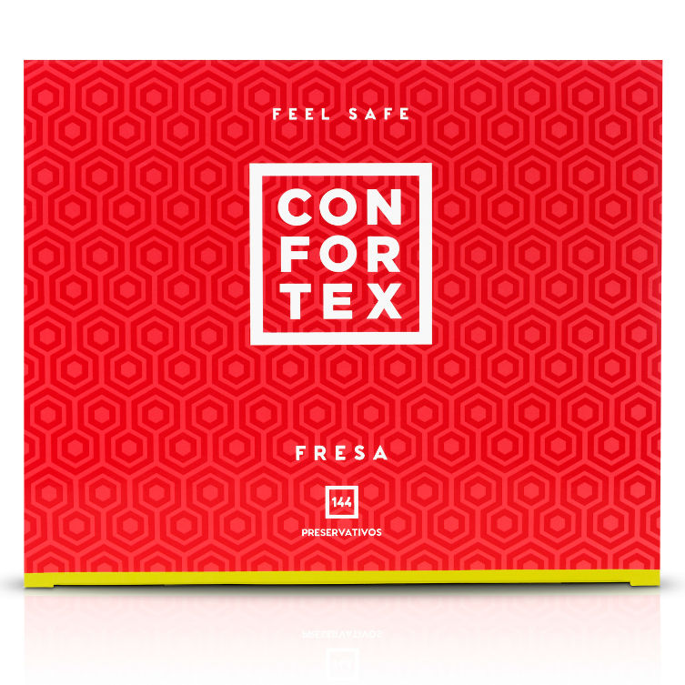 Préservatifs Parfum Fraise Confortex Boîte 144 Unités Latex Naturel