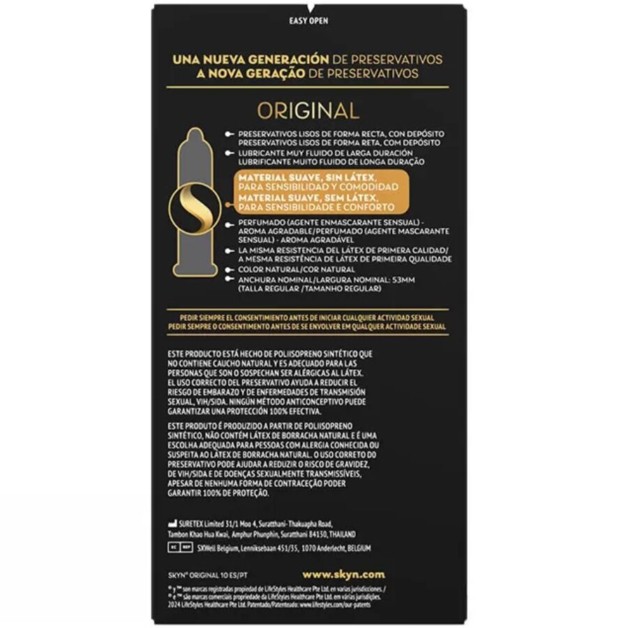 Préservatifs Skyn Original Sans Latex Sensation Naturelle 10 Unités