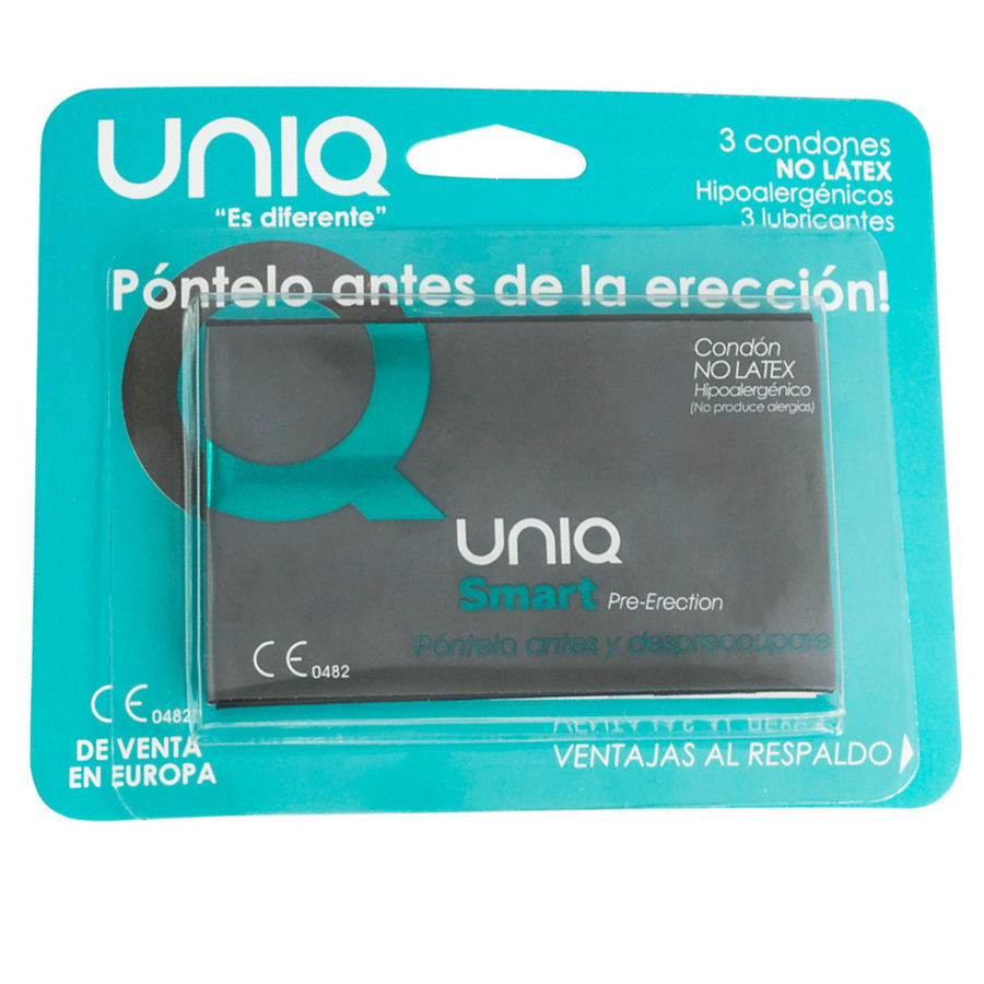 Préservatifs Smart Sans Latex Pré-Érection Pochette Carte 3 Unités - Uniq