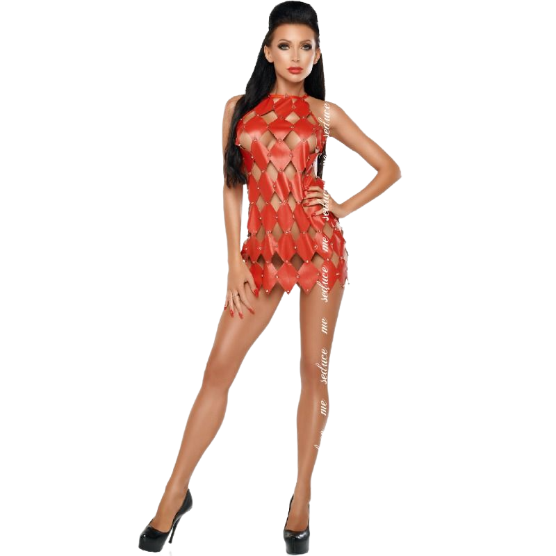 Robe Sexy Gwen Dos Nu Losange Clous Argentés - Me-Seduce