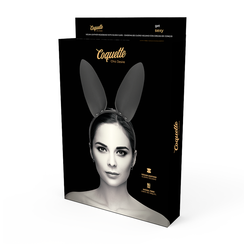Serre-Tête Oreilles de Lapin Cuir Vegan Accessoire Lingerie - Coquette
