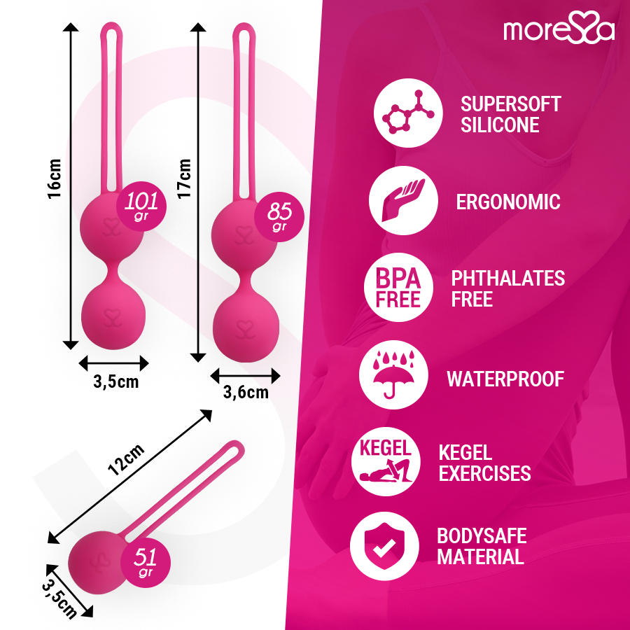 Set de boules de Geisha Osian 3 Tailles Silicone Premium - Moressa