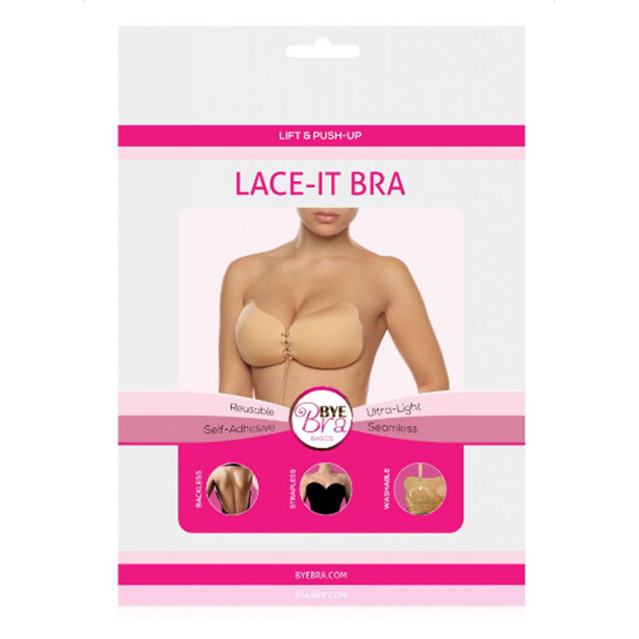 Soutien-Gorge Adhésif Dentelle Lace-It Push-Up Beige Bonnet B - Bye Bra