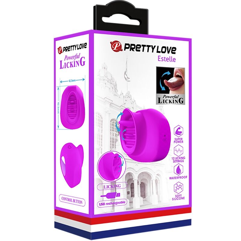 Stimulateur Clitoridien Estelle Tongue Langue Vibrante 12 Modes Rechargeable - Pretty Love