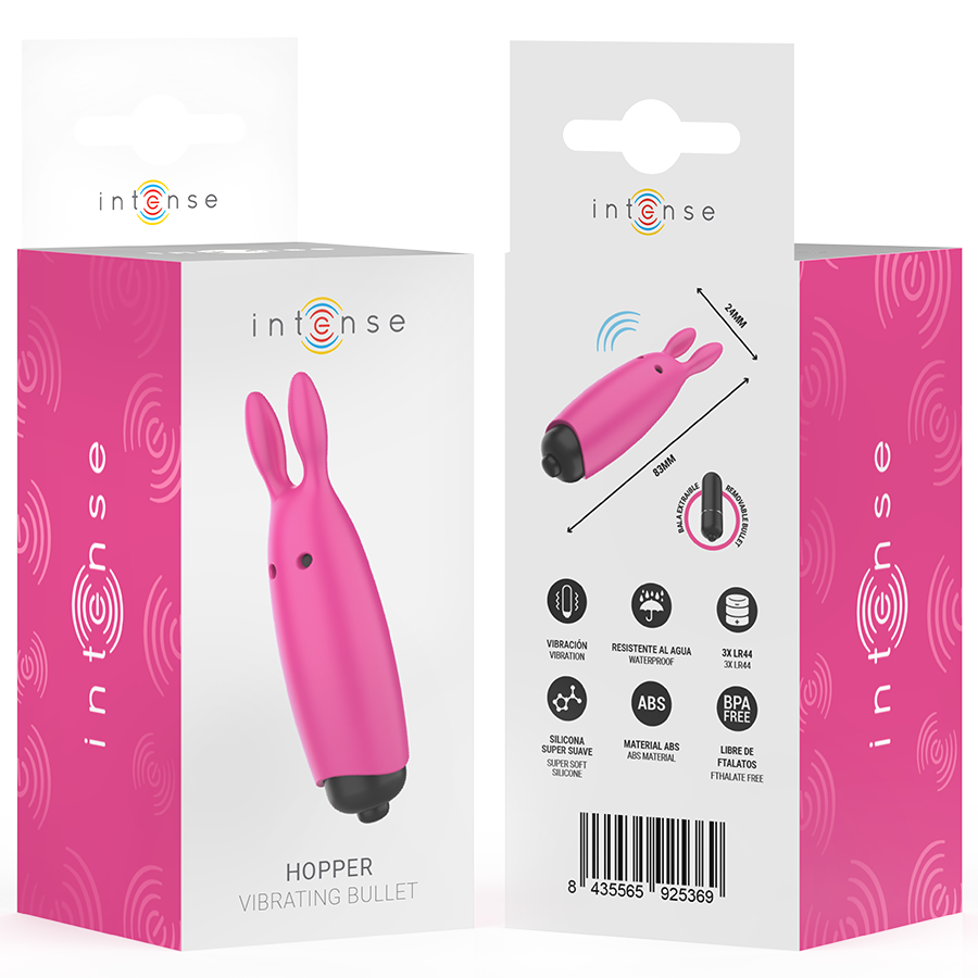 Œuf Vibrant Hopper Compact Forme Lapin Étanche IPX6 - Intense