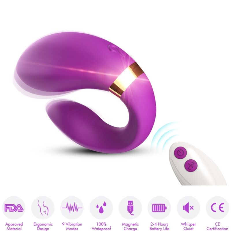 Vibromasseur Couple Croissant Télécommandé - 2x9 Modes - Armony