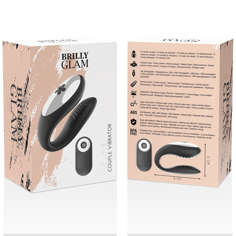 Vibromasseur Couple We Love Télécommande 2 Moteurs 10 Modes IPX6 - Brilly Glam
