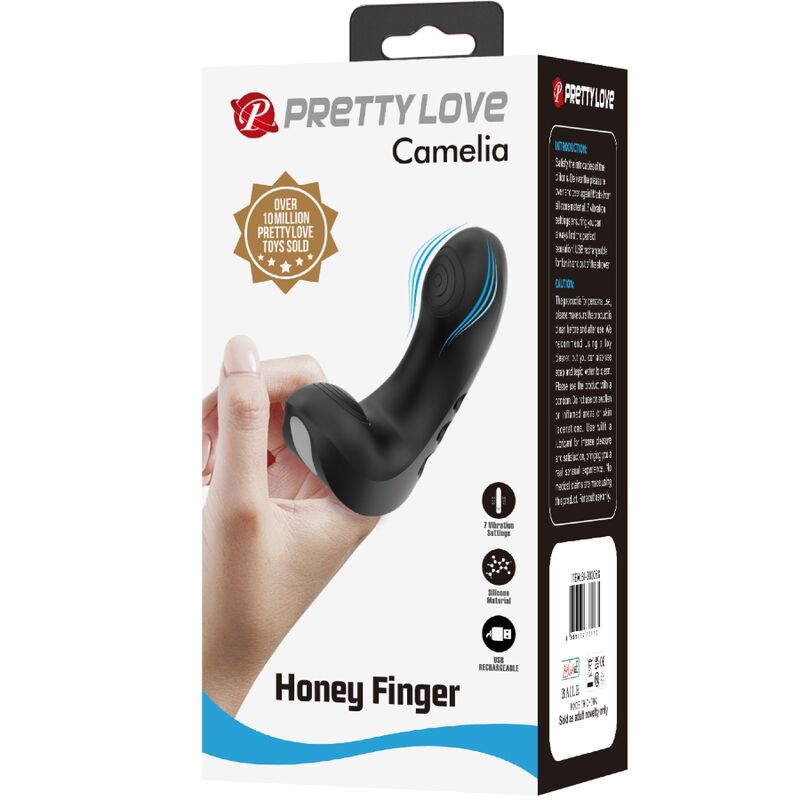 Vibromasseur Doigt Camelia 7 Vibrations Silicone Rechargeable - Pretty Love