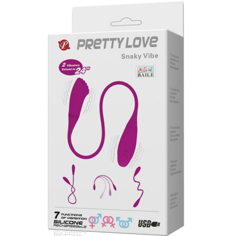 Vibromasseur Double Snaky Vibe 2 Moteurs 7 Modes Flexible Rechargeable - Pretty Love