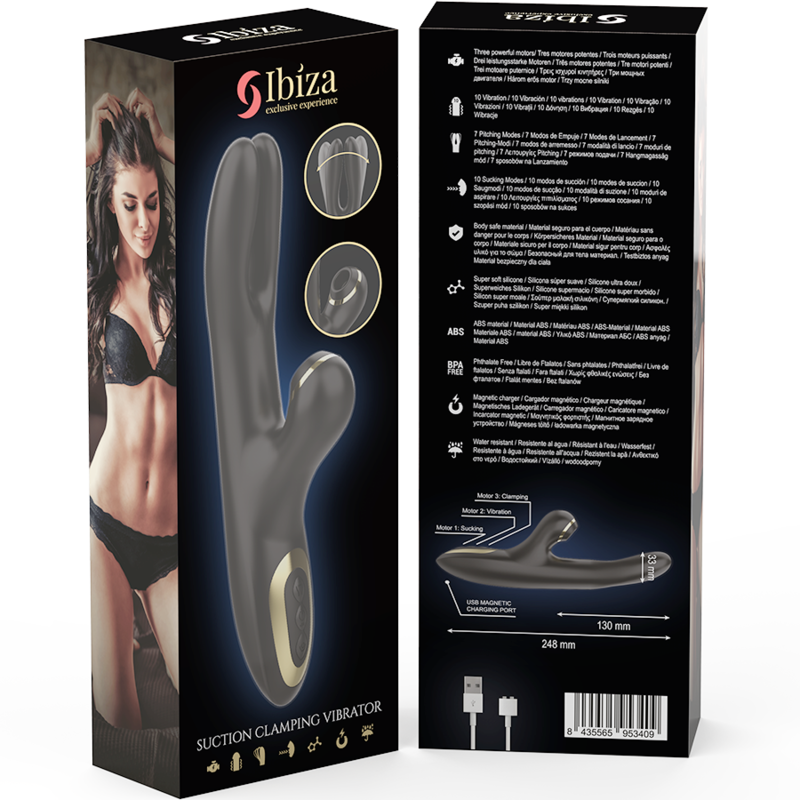 Vibromasseur Double Stimulation Point G et Clitoris Étanche Rechargeable - Ibiza