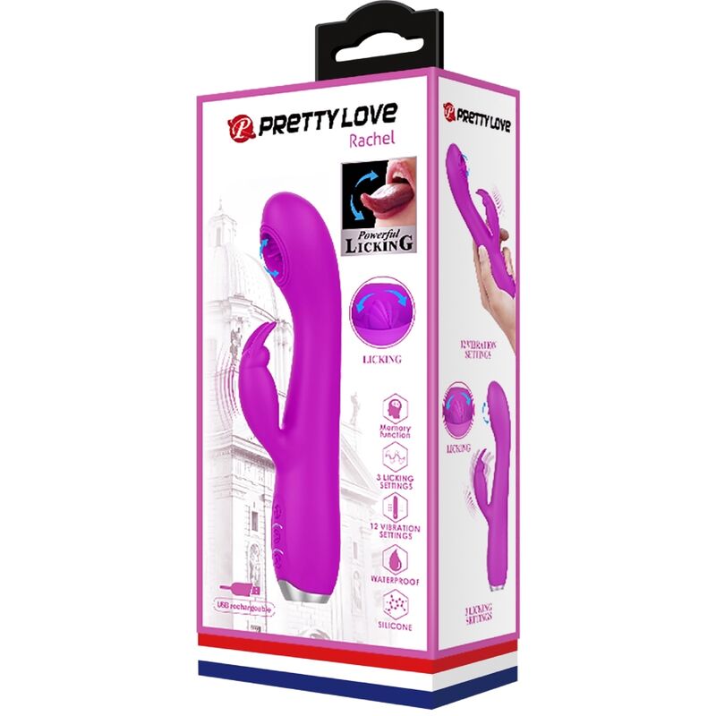 Vibromasseur Lingual Rachel Ventouse 12 Fonctions Rechargeable - Pretty Love
