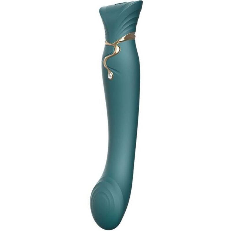 Vibromasseur Point G Queen PulseWave Chauffant Swarovski - Silicone - Zalo
