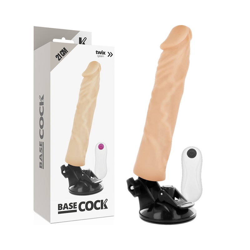Vibromasseur Réaliste Télécommandé 21 cm Étanche Rechargeable - Basecock
