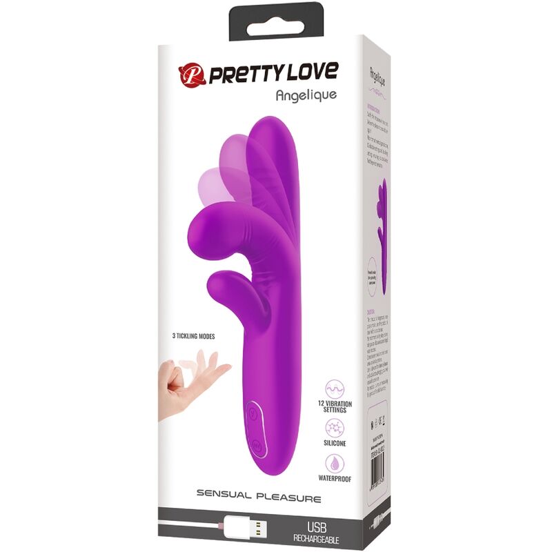 Vibromasseur Rabbit Angélique Va-et-Vient Point G 12 Vibrations USB - Pretty Love