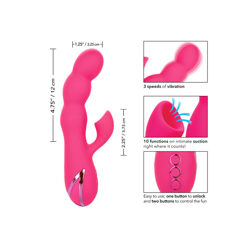 Vibromasseur Rabbit Aspiration Oceanside Orgasm 10 Modes Succion 3 Vibrations - CalExotics