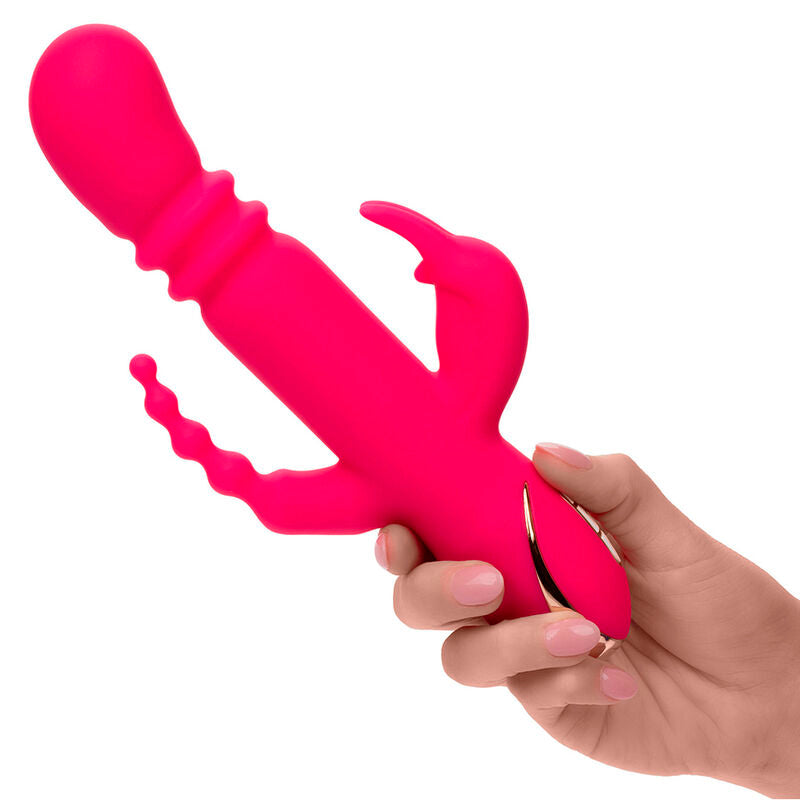 Vibromasseur Rabbit Chauffant Jack Fantasy Triple Poussée 7 Modes - CalExotics