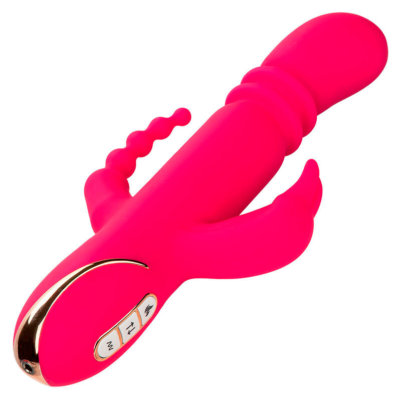 Vibromasseur Rabbit Chauffant Jack Fantasy Triple Poussée 7 Modes - CalExotics