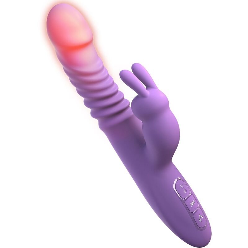 Vibromasseur Rabbit Chauffant Oscillation Poussée 9 Modes Rechargeable - Fantasy