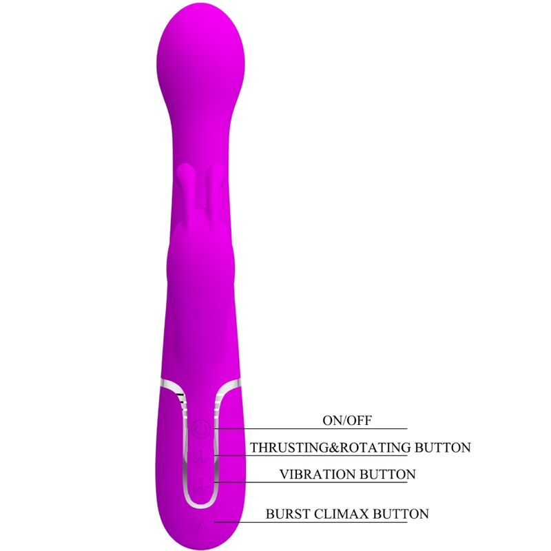 Vibromasseur Rabbit Dejon 3-en-1 Perles Rotatives Rechargeable - Pretty Love