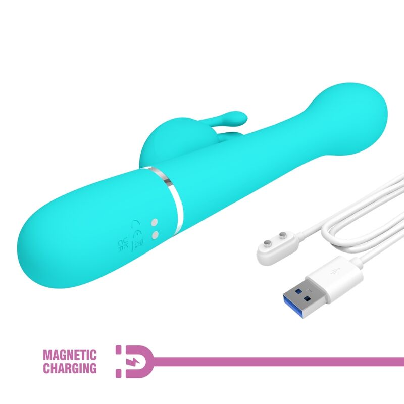 Vibromasseur Rabbit Dejon 3-en-1 Rotation Perles Rechargeable - Pretty Love