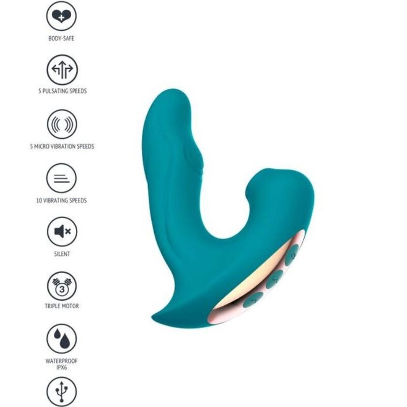 Vibromasseur Rabbit Eternal Love Vibe Triple Stimulation Vert - Xocoon