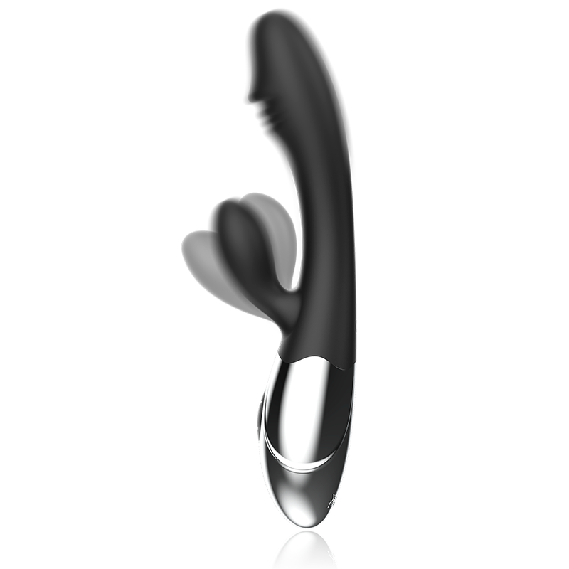Vibromasseur Rabbit Kaleb 2 Moteurs 10 Modes Rechargeable USB - Black&Silver