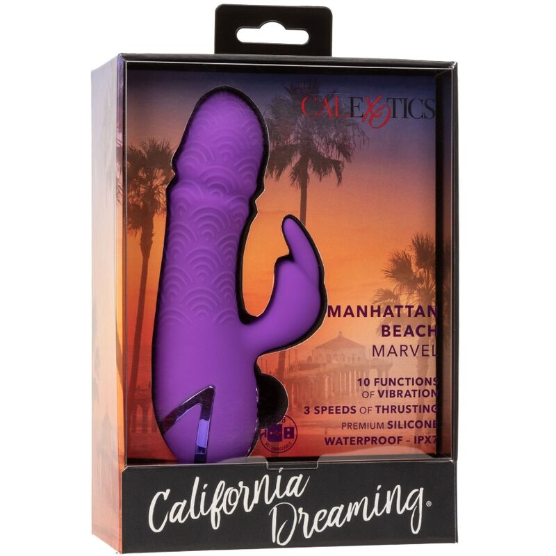 Vibromasseur Rabbit Manhattan Beach Marvel Poussée 10 Vibrations IPX7 - Calexotics