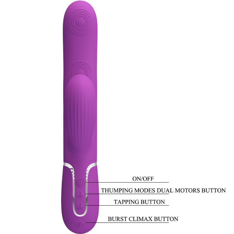 Vibromasseur Rabbit Multifonction Perlita 3 en 1 Étanche USB - Pretty Love