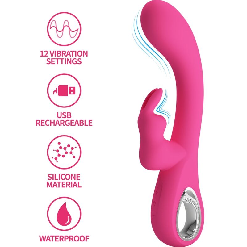 Vibromasseur Rabbit Novak 12 Vibrations Rechargeable USB - Pretty Love