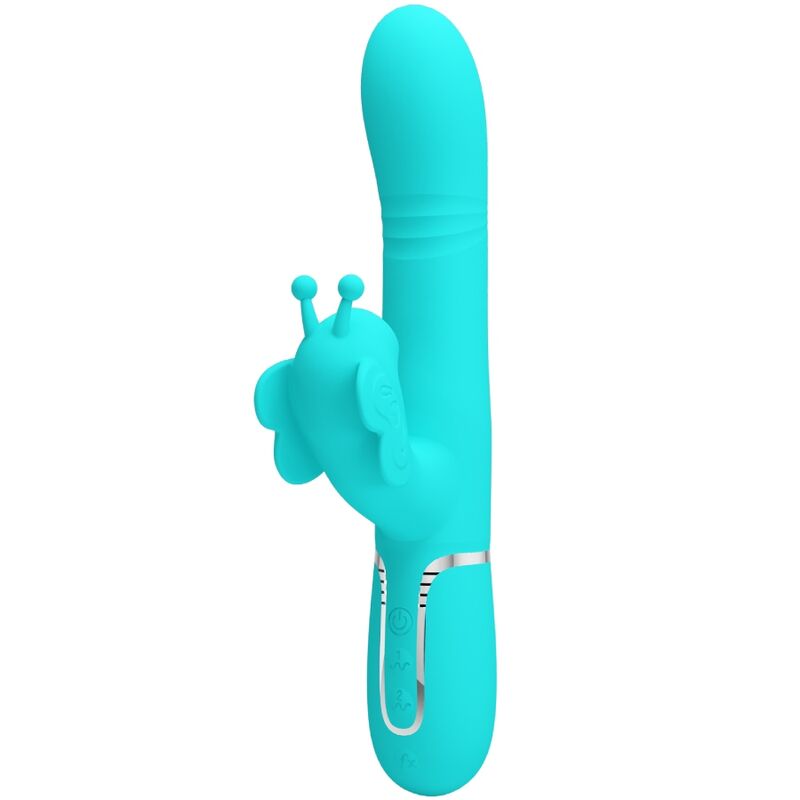 Vibromasseur Rabbit Papillon 4 en 1 Perles Rotatives - Silicone - Pretty Love