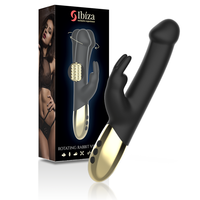 Vibromasseur Rabbit Rotatif Double Moteur 5 Rotations 10 Vibrations - Ibiza Technology