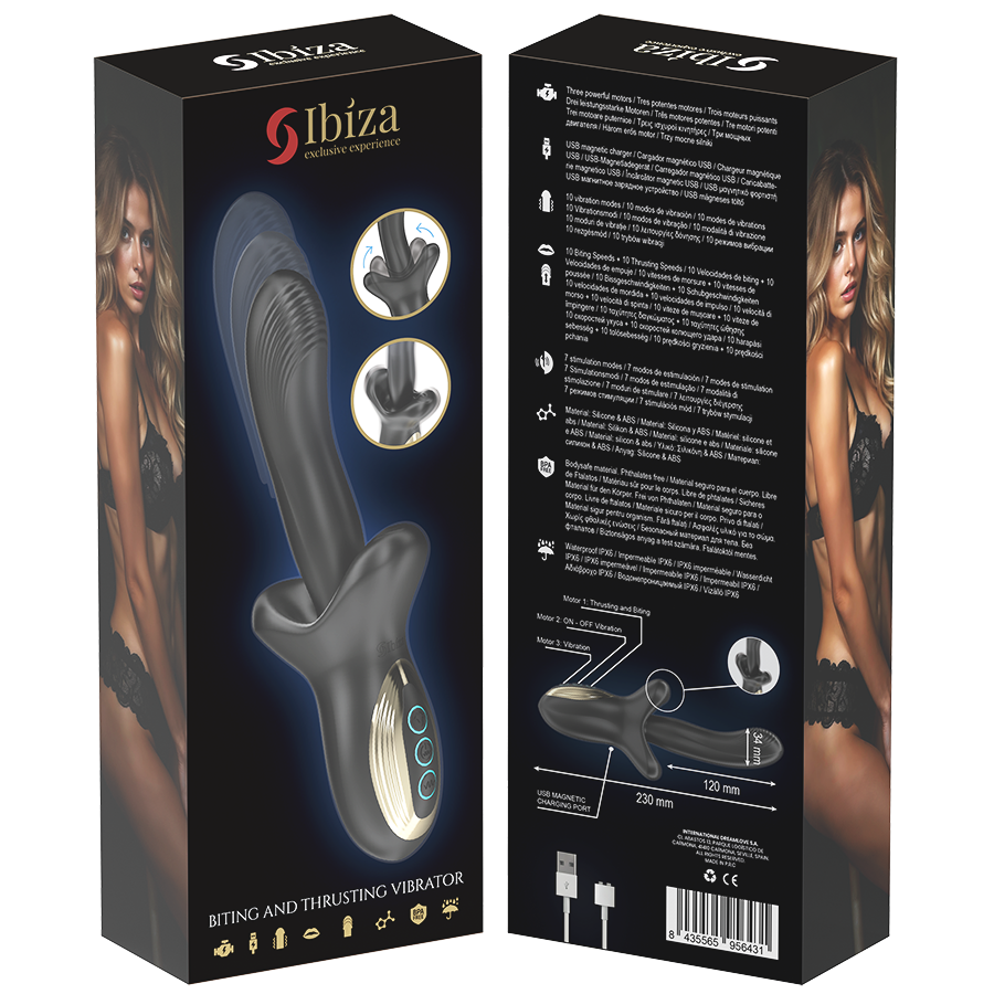 Vibromasseur Rabbit Rotatif Poussée et Succion 3 Moteurs Rechargeable - Ibiza Technology