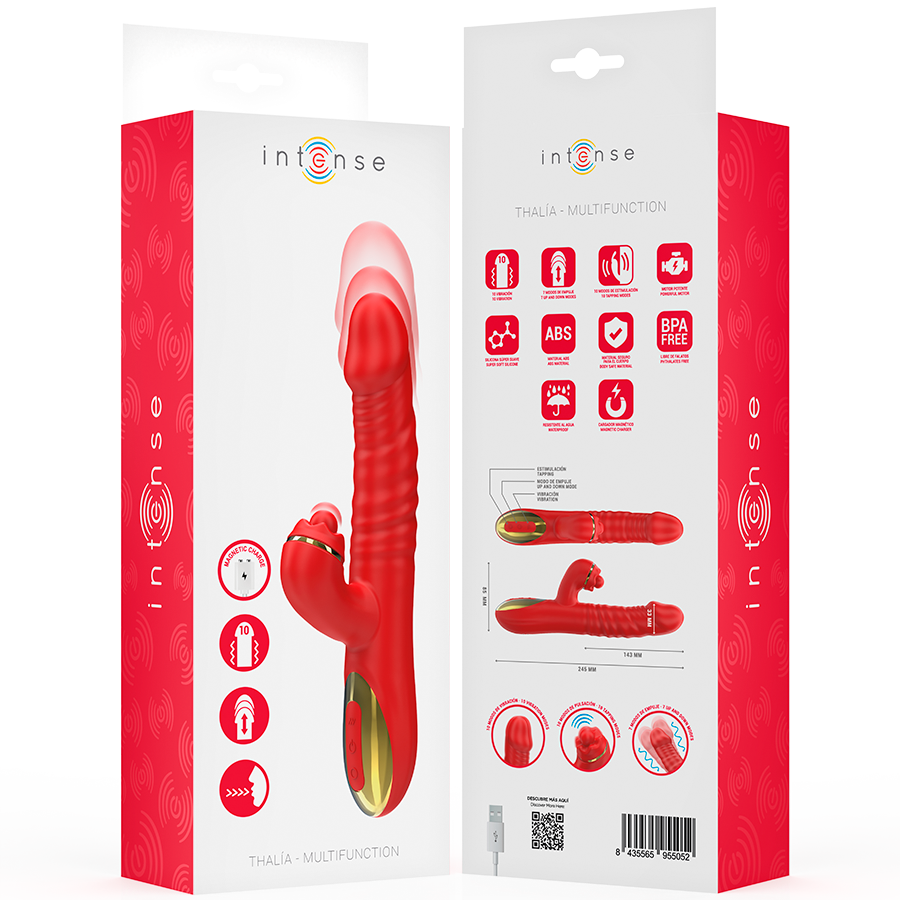 Vibromasseur Rabbit Thalia Vibration Poussée Tapping Rechargeable - Intense