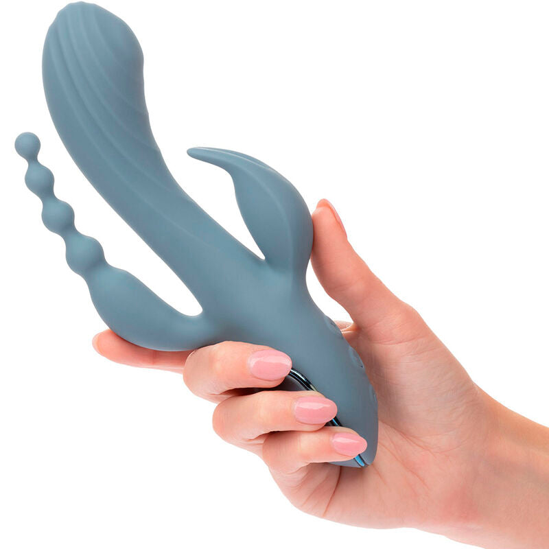 Vibromasseur Rabbit Triple Stimulation Point G Clitoris Silicone - CalExotics