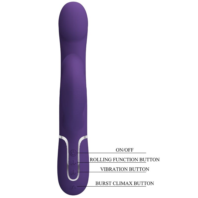Vibromasseur Rabbit Zalin Perles Rotatives 4-en-1 Double Moteur USB - Pretty Love