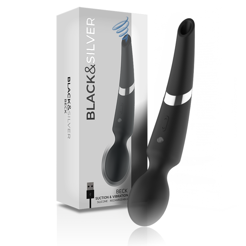 Vibromasseur Wand Beck 2-en-1 Ondes de Pression 10 Modes - Black&Silver